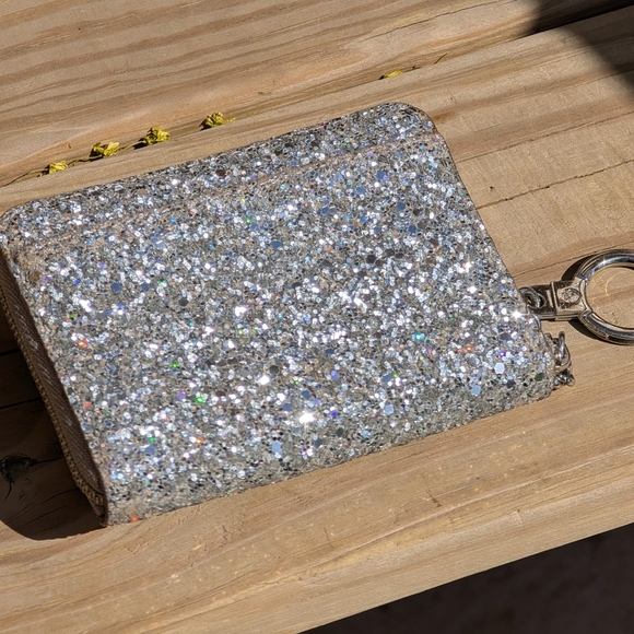 Kate Spade Silver Glitter Sparkle Wallet with Gems - Picture 8 of 9